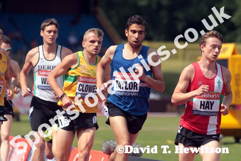 Jonathan Taylor (Morpeth) during the 5000 metres at the Sainsbury's British Championships, Birmingham.